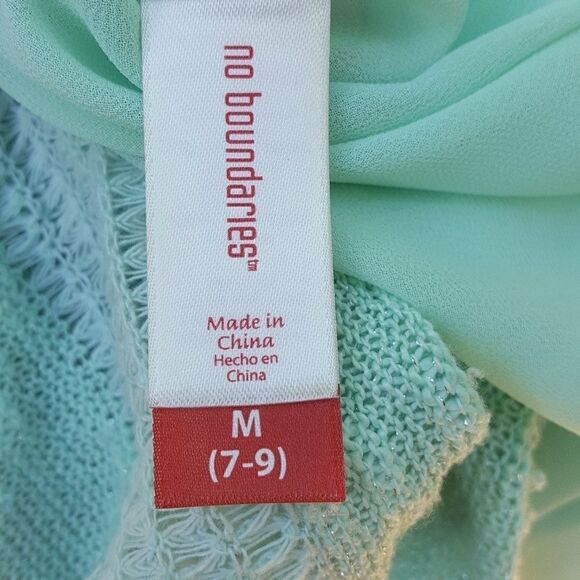 No Boundaries Long Sleeve Knit Top., Medium,  Mint - Picture 6 of 9